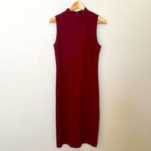 Wine colored sleeveless dress